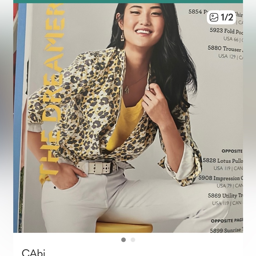 CAbi Leopard Print Blazer - Yellow and Black